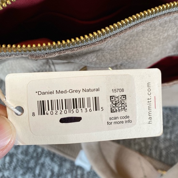 Hammitt Daniel Medium Tote  Purse Grey Natural - Picture 6 of 10